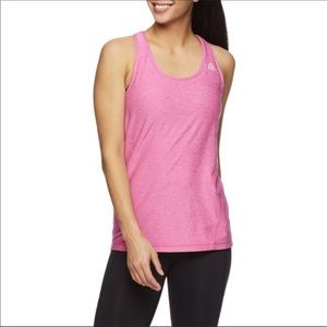 Reebok Training Slim Pink Marled Athletic Racerback Tank Top size XS